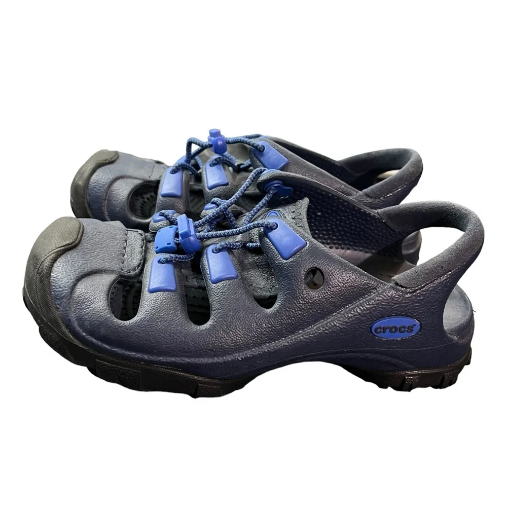 CROCS Trail Blazer Blue Outdoors Close toe water sandal Kids Size 2‎